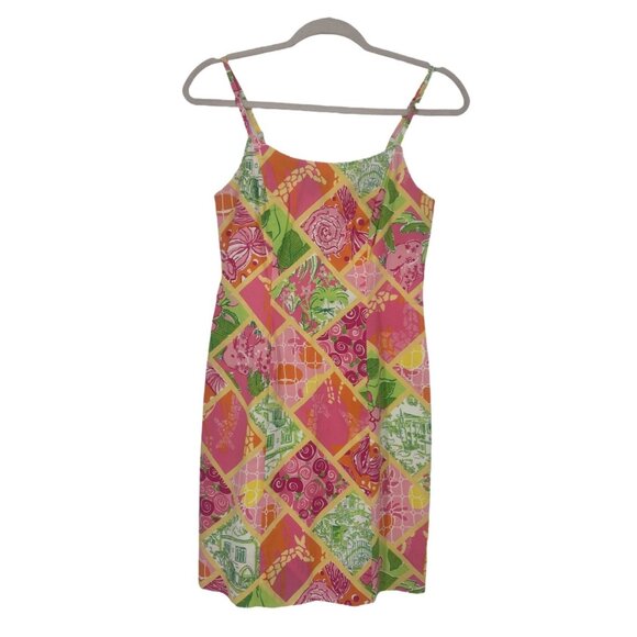 Vintage Lilly Pulitzer Patchwork Print Sundress Size 0 - Picture 5 of 8